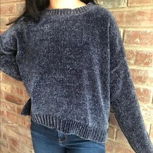 chenille navy blue sweater from target